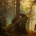 Реплика, Шишкин - Утро в сосновом бору, холст, масло